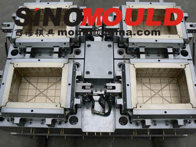 4 cavities crate mould